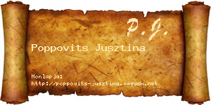 Poppovits Jusztina névjegykártya